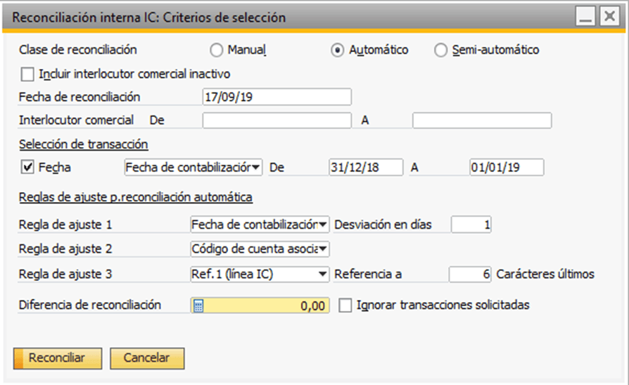 SAP Business One ofrece una utilidad para el cierre de ejercicio financiero